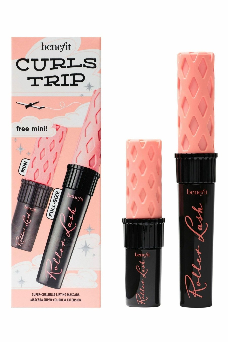 * Benefit Curls Trip 2022 Roller Lash Mascara Booster Set Discounts Set