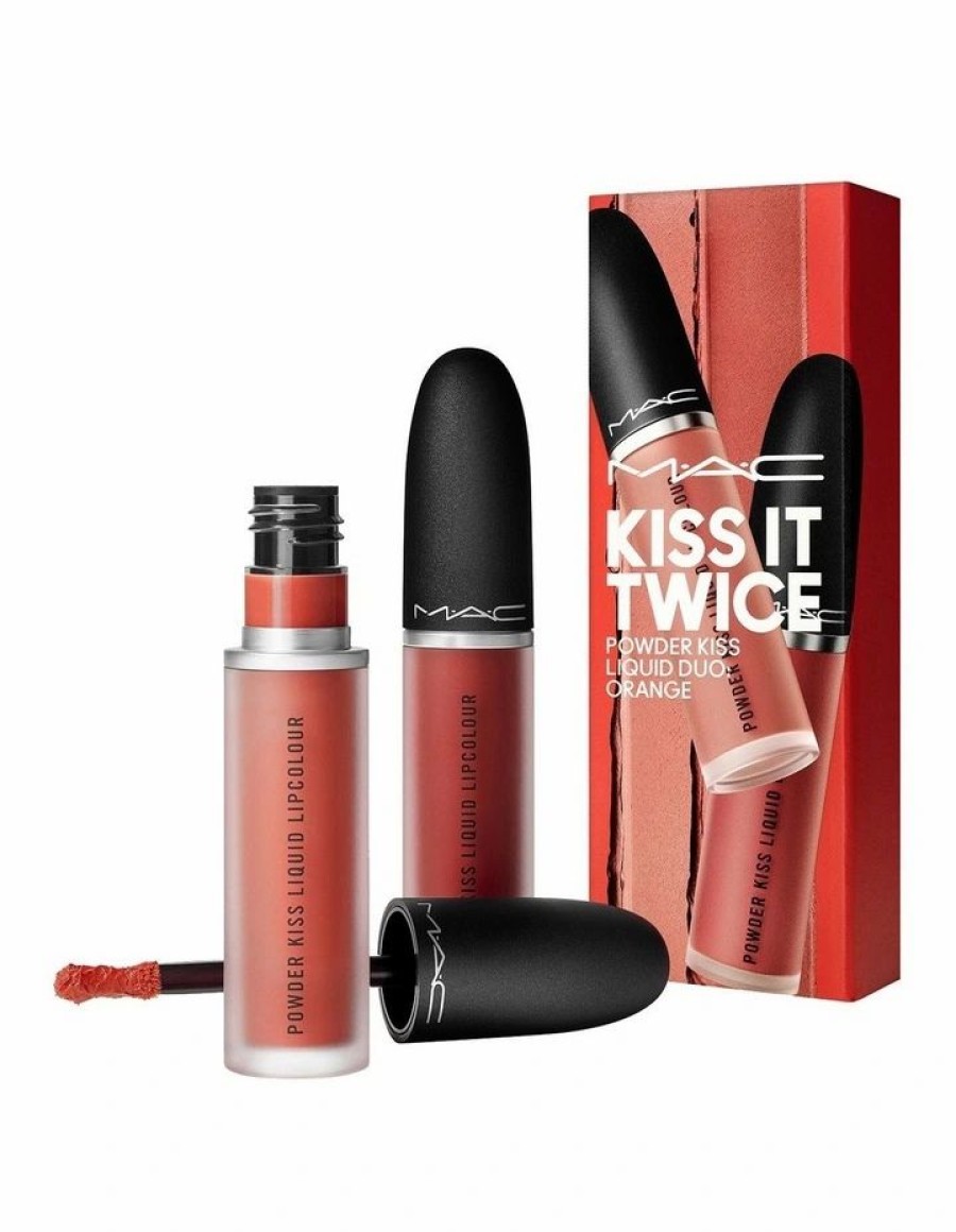 * M.A.C Good Quality Kiss It Twice Powder Kiss Liquid In Orange Lips