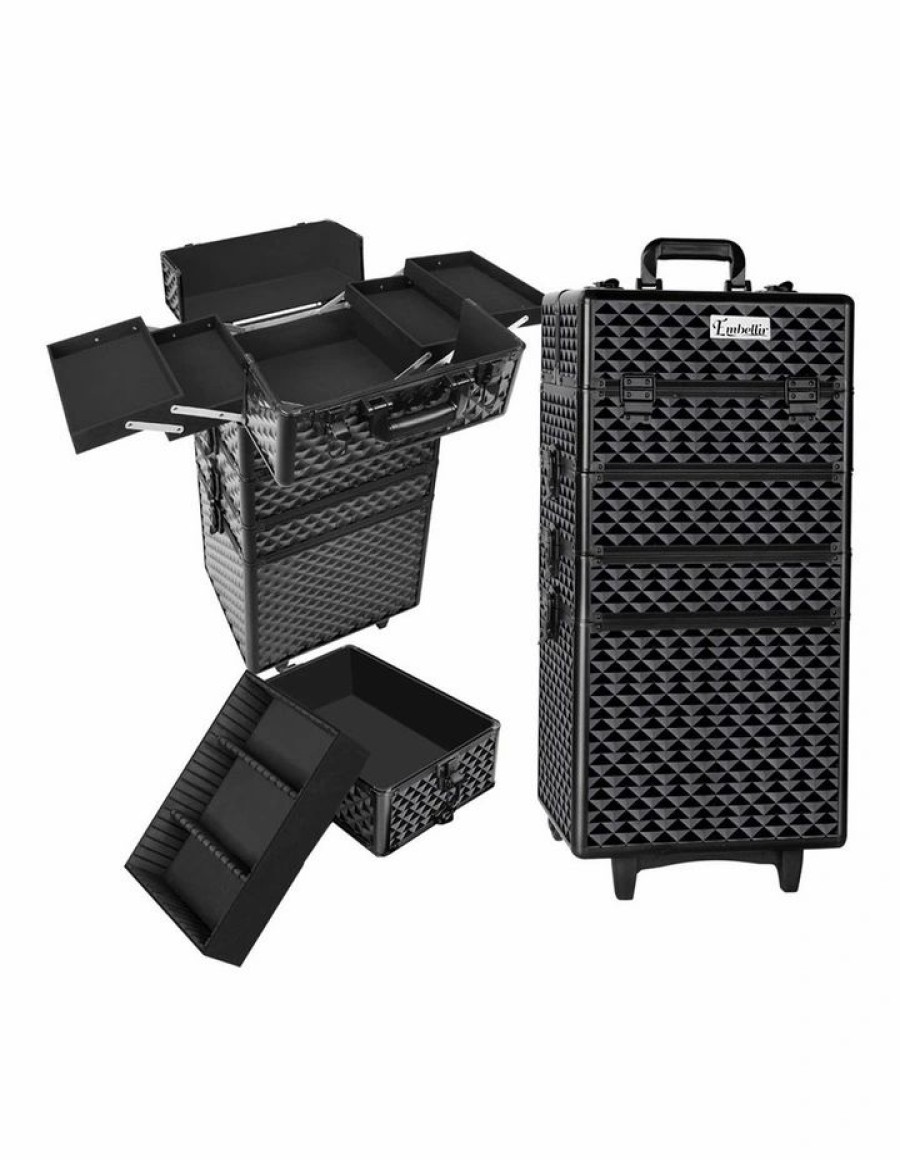 * Embellir Popular 7 In 1 Portable Cosmetic Beauty Makeup Trolley Diamond Black Brushes & Bags & Tools