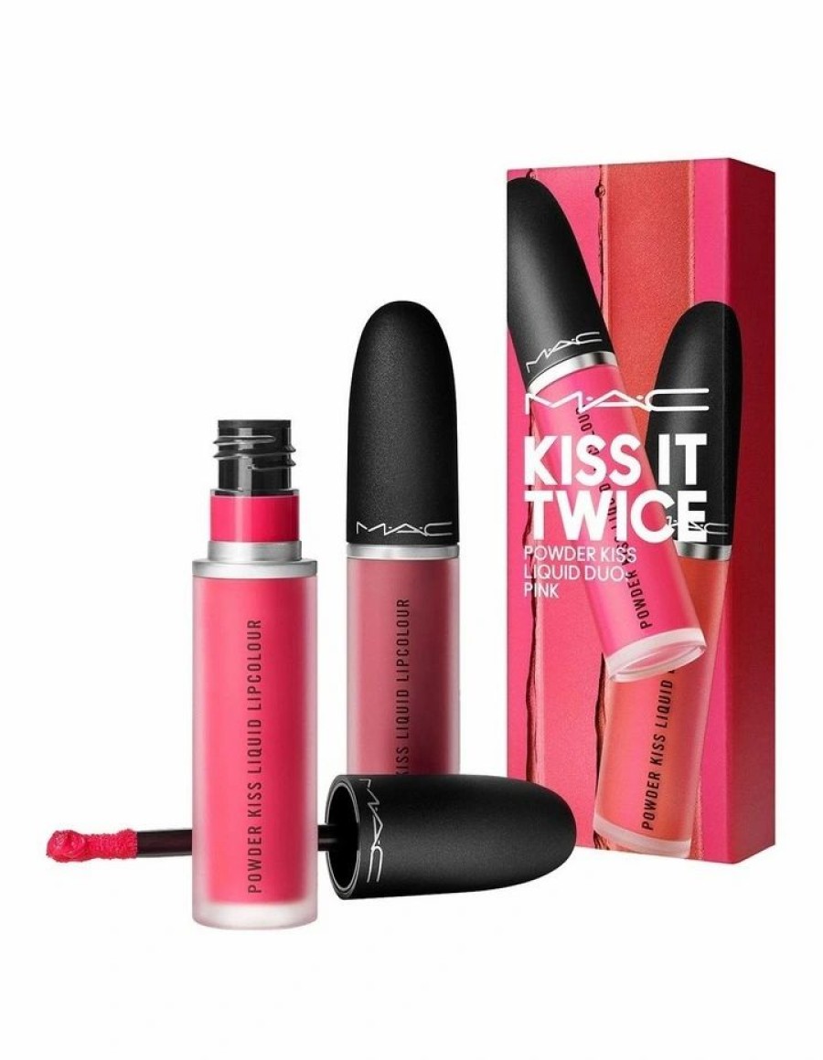 * M.A.C Discount Sale Kiss It Twice Powder Kiss Liquid Duo In Pink Lips