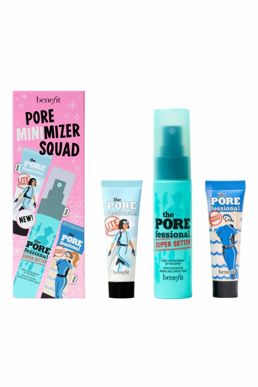 * Benefit Pore Minimizer Squad Primer And Super Setter Set Latest Fashion Set