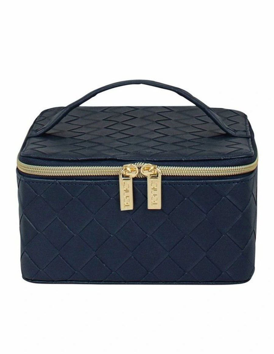 * Tonic Discount Sale Woven Large Cube Bag In Navy Brushes & Bags & Tools